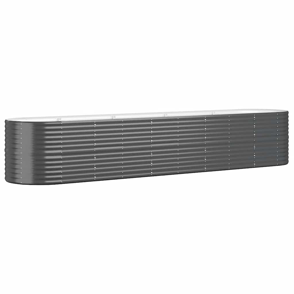 plantekasse 368x80x68 cm galvaniseret stål antracitgrå