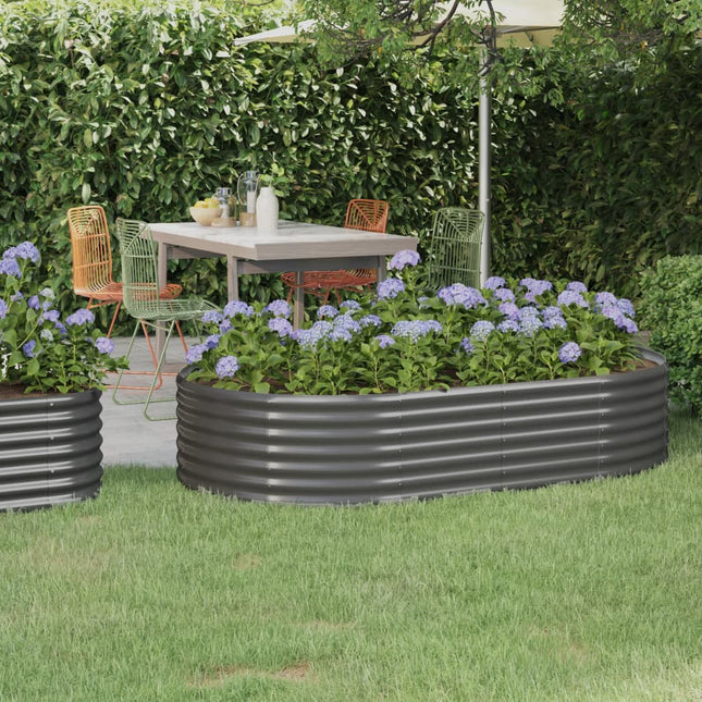 plantekasse 175x100x36 cm galvaniseret stål grå