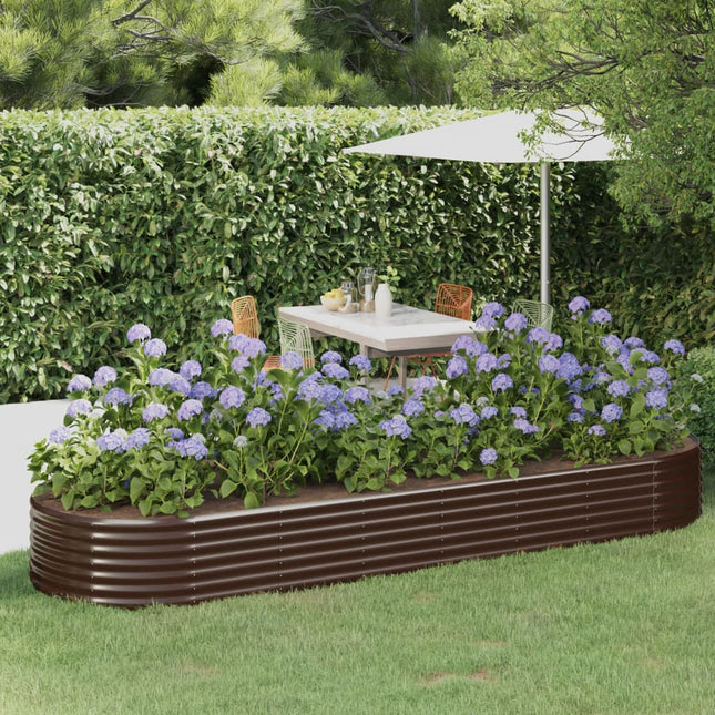 plantekasse 322x100x36 cm galvaniseret stål brun
