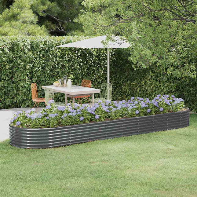 plantekasse 396x100x36 cm galvaniseret stål antracitgrå
