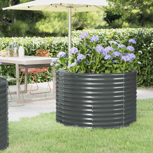 plantekasse 100x100x68 cm galvaniseret stål antracitgrå