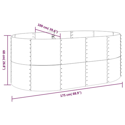 plantekrukke 175x100x68 cm galvaniseret stål grå