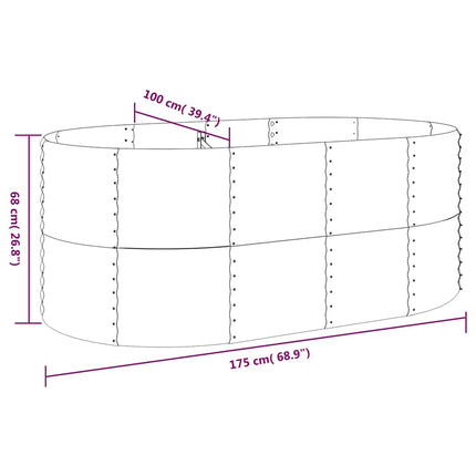 plantekasse 175x100x68 cm galvaniseret stål antracitgrå