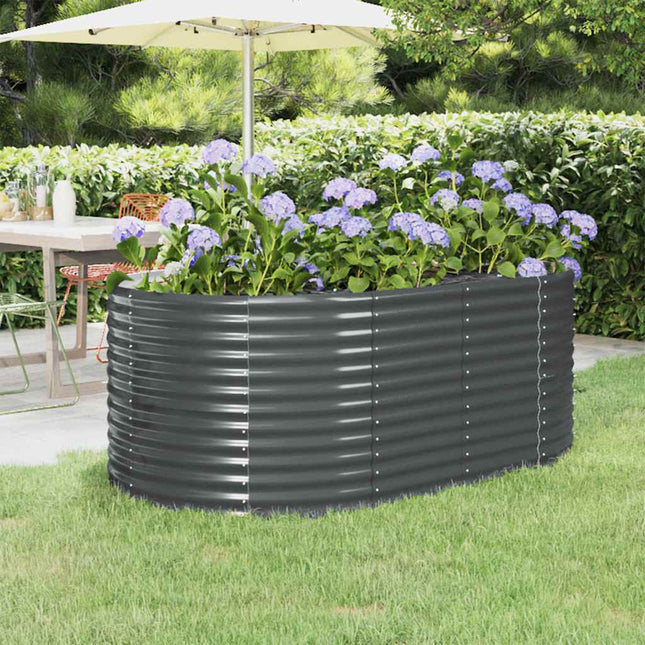 plantekasse 175x100x68 cm galvaniseret stål antracitgrå