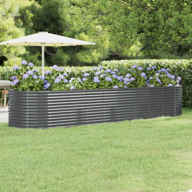 plantekasse 396x100x68 cm galvaniseret stål antracitgrå