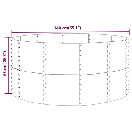plantekasse 140x140x68 cm galvaniseret stål sølvfarvet