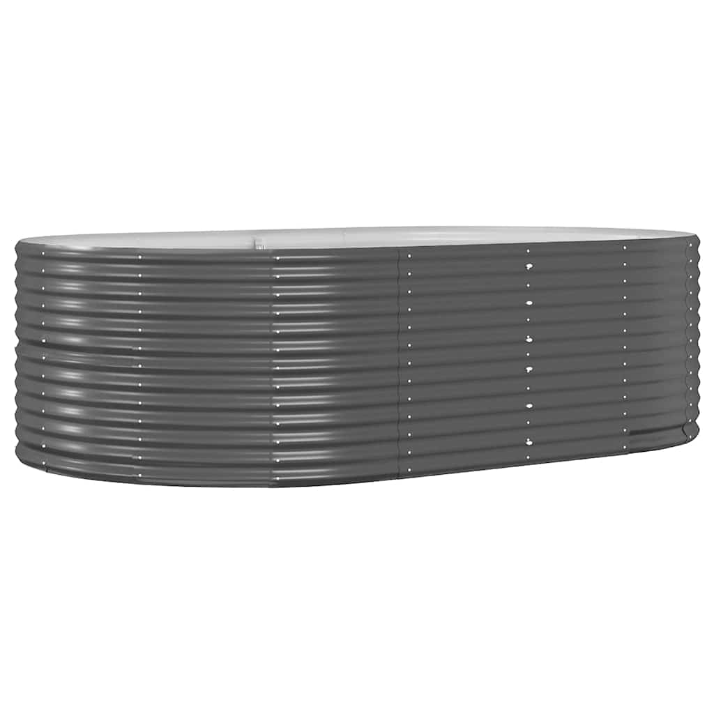 højbed til haven antracit 212x140x68 cm galvaniseret stål