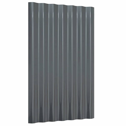 tagplader 12 stk. 60x36 cm galvaniseret stål antracitgrå