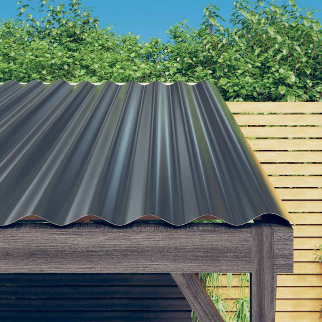 tagplader 12 stk. 80x36 cm galvaniseret stål antracitgrå