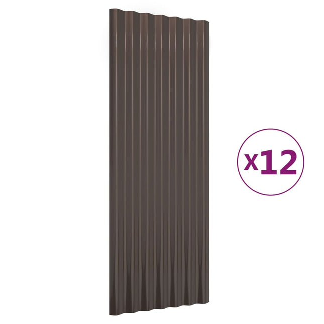 tagplader 12 stk. 100x36 cm galvaniseret stål brun