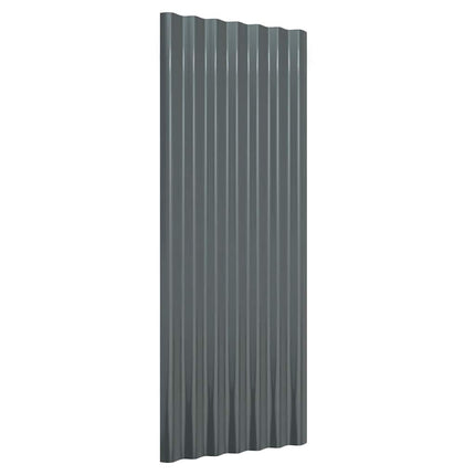 tagplader 12 stk. 100x36 cm galvaniseret stål antracitgrå