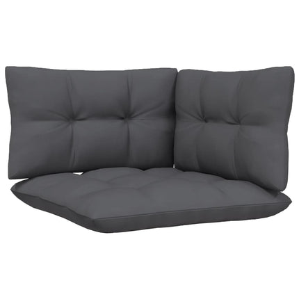 2-personers havesofa med antracitgrå hynder massivt fyrretræ
