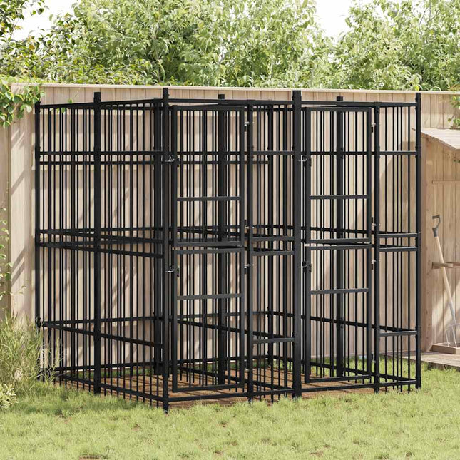 udendørs hundeløbegård 3,69 m² stål
