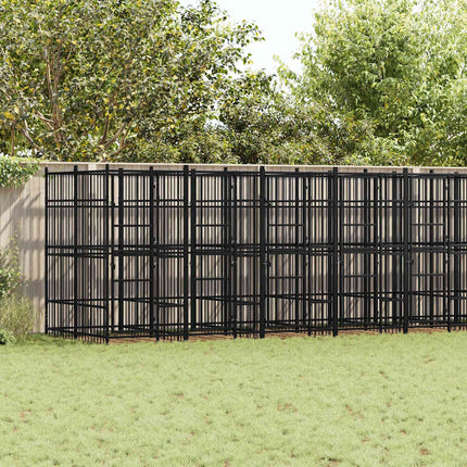 udendørs hundeløbegård 16,59 m² stål