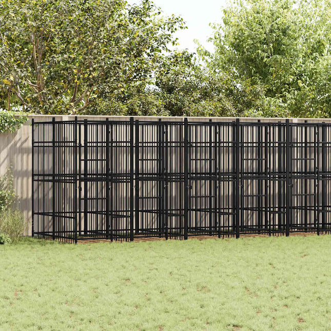 udendørs hundeløbegård 16,59 m² stål