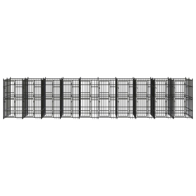 udendørs hundeløbegård 18,43 m² stål