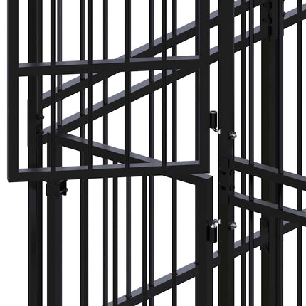 udendørs hundeløbegård med tag 7,37 m² stål