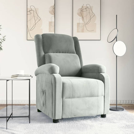 lænestol velour lysegrå