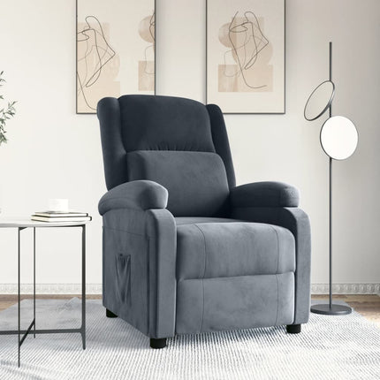 lænestol velour mørkegrå
