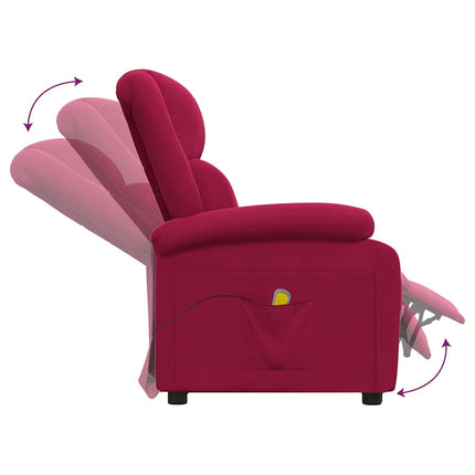 massagestol velour vinrød