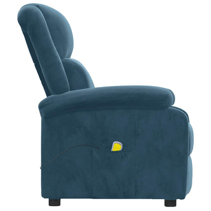 massagestol velour blå