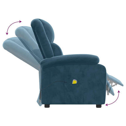massagestol velour blå