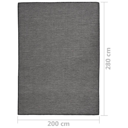 fladvævet udendørstæppe 200x280 cm grå