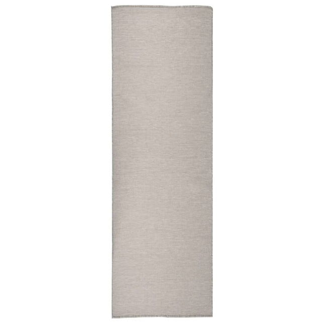 fladvævet udendørstæppe 80x250 cm lysegrå