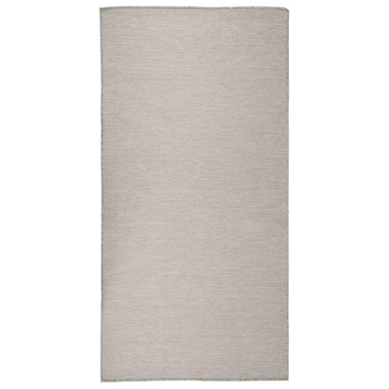 fladvævet udendørstæppe 100x200 cm lysegrå