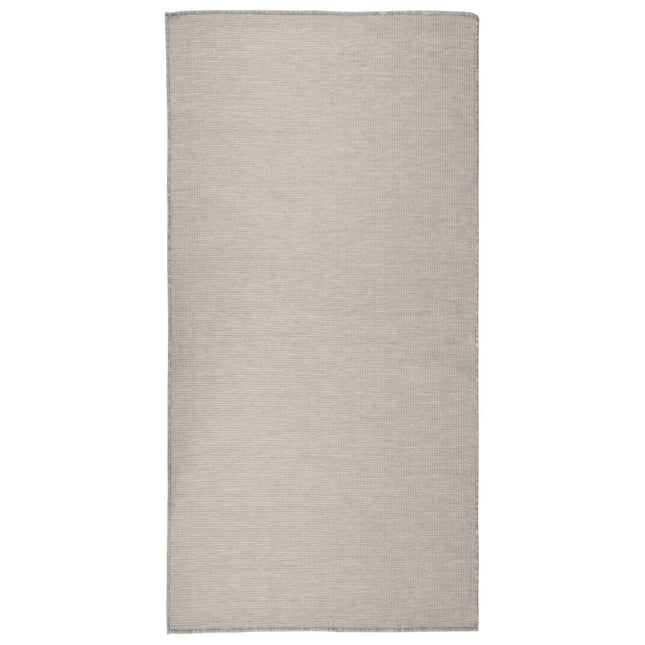 fladvævet udendørstæppe 100x200 cm lysegrå