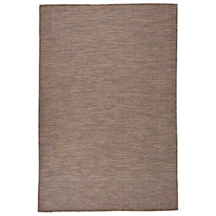 fladvævet udendørstæppe 120x170 cm brun