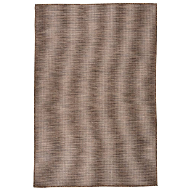 fladvævet udendørstæppe 120x170 cm brun