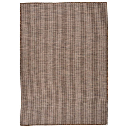 fladvævet udendørstæppe 140x200 cm brun
