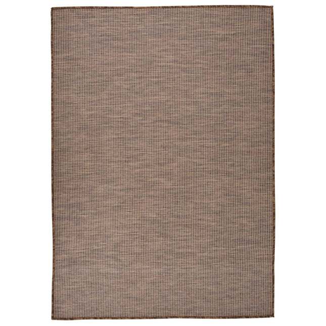 fladvævet udendørstæppe 140x200 cm brun
