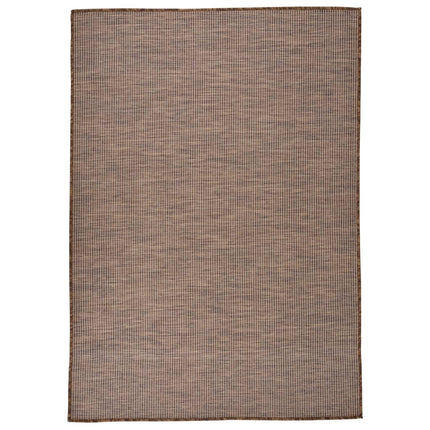 fladvævet udendørstæppe 160x230 cm brun