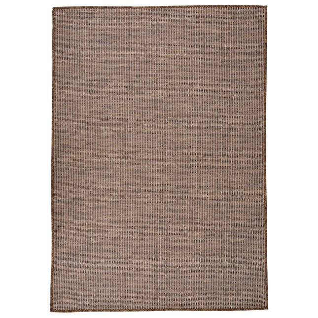 fladvævet udendørstæppe 160x230 cm brun