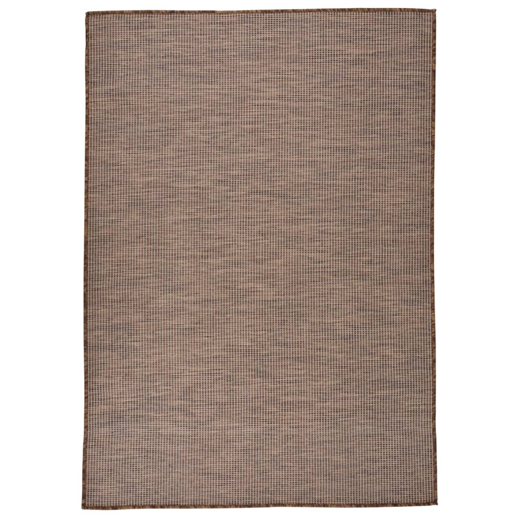 fladvævet udendørstæppe 160x230 cm brun billede