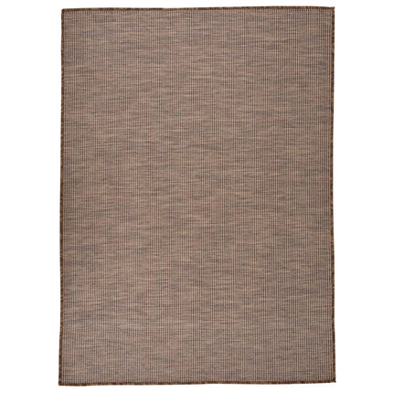 fladvævet udendørstæppe 200x280 cm brun