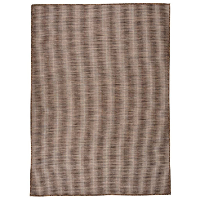 fladvævet udendørstæppe 200x280 cm brun