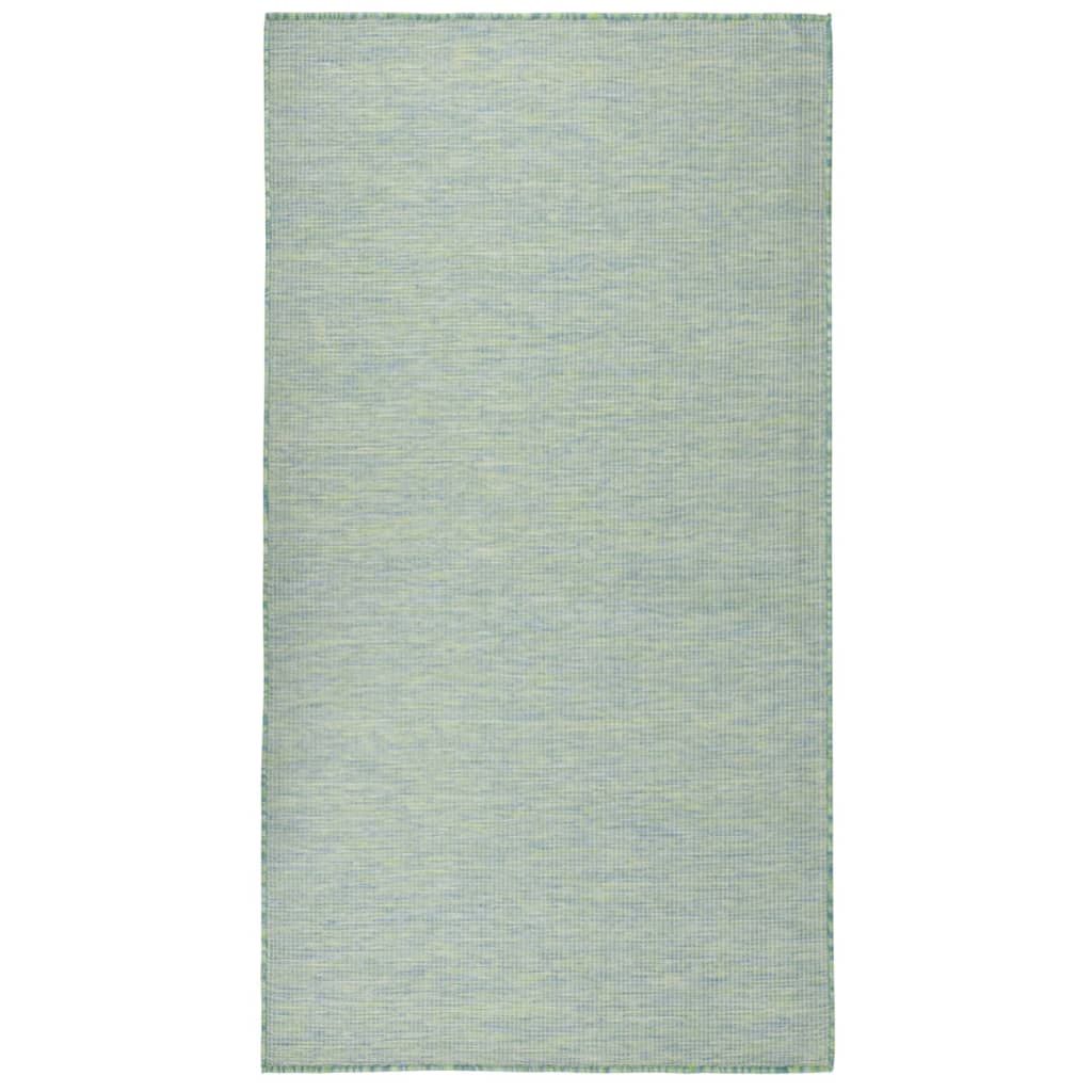 Fladvævet Udendørstæppe 80x150 Cm Turkis - Vidaxl