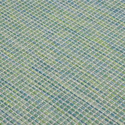 fladvævet udendørstæppe 80x150 cm turkis