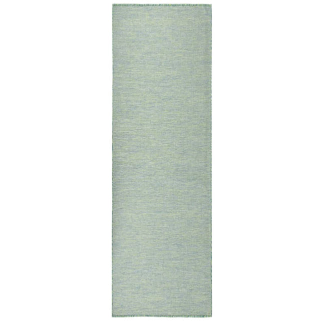 fladvævet udendørstæppe 80x250 cm turkis