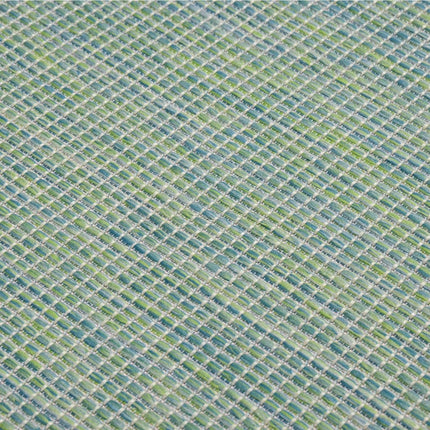 fladvævet udendørstæppe 100x200 cm turkis