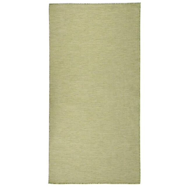 fladvævet udendørstæppe 100x200 cm grøn