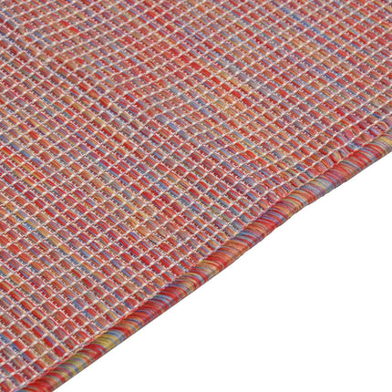 fladvævet udendørstæppe 80x250 cm rød