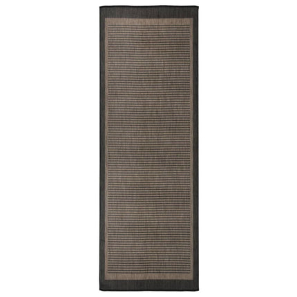 fladvævet udendørstæppe 80x250 cm mørkebrun
