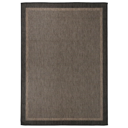 fladvævet udendørstæppe 140x200 cm mørkebrun