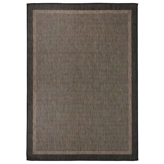 fladvævet udendørstæppe 140x200 cm mørkebrun