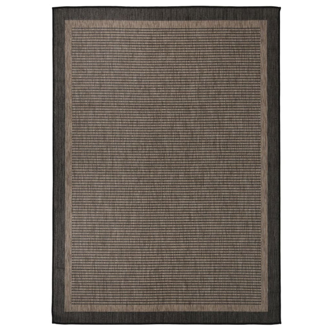 fladvævet udendørstæppe 200x280 cm mørkebrun