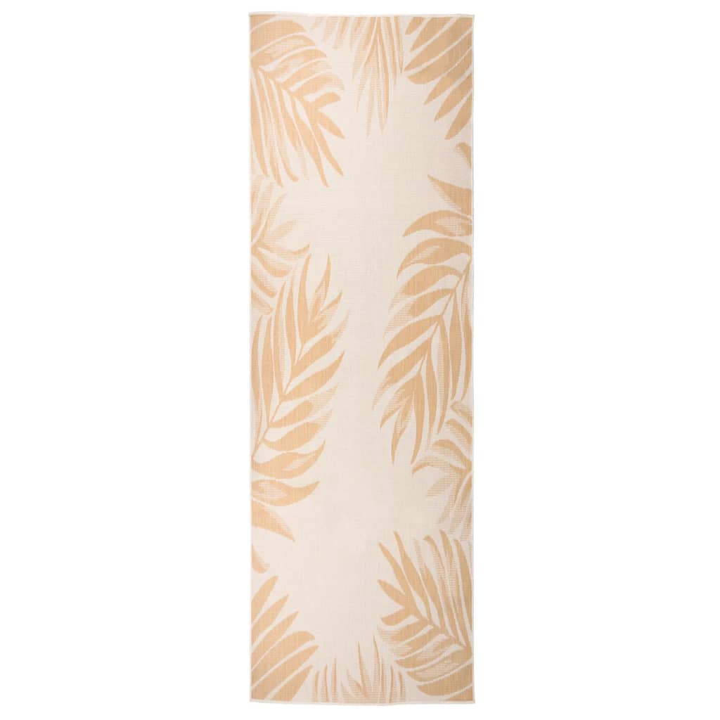 Fladvævet Udendørstæppe 80x250 Cm Bladmønster - Vidaxl